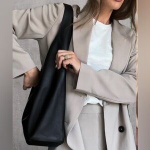 Quince Italian Leather Slouchy Shoulder Bag